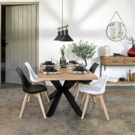 Chaise style scandinave, pieds hêtre, Gris foncé