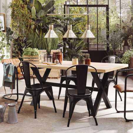 Chaise vintage bistro en métal, noir