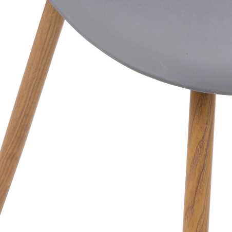 Chaise style scandinave, pieds métal façon bois, Gris