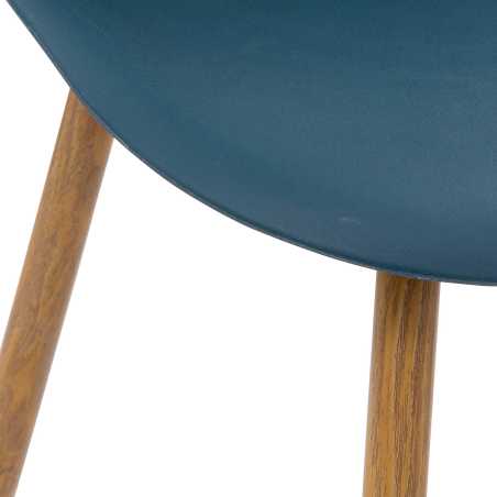 Chaise style scandinave, pieds métal façon bois, Bleu encre