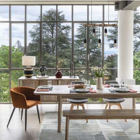 Fauteuil de table / chaise, Velours, Ambre