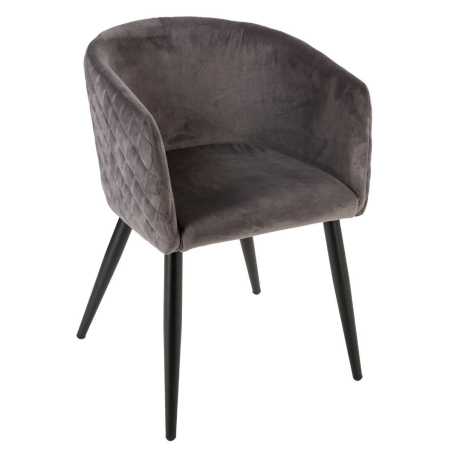 Fauteuil de table / chaise, Velours, Gris ardoise