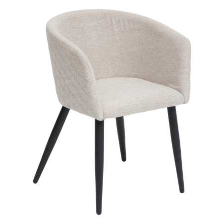 Fauteuil de table / chaise, Velours, Beige
