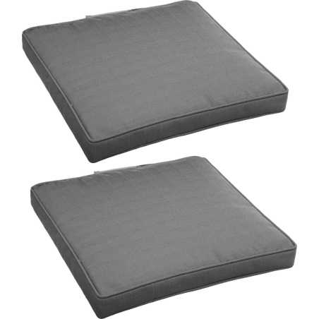 LOT DE 12 GALETTES DE CHAISE 40 X 40 X 4CM ARDOISE ANTHRACITE