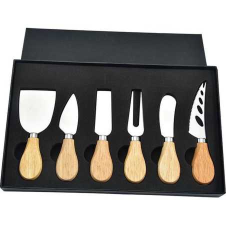 Set de 6 couteaux à fromage Bambou / Inox - Coffret cadeau