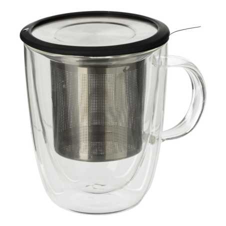 Mug à Thé avec infuseur et Couvercle 300ml - noir