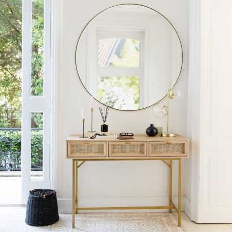 Miroir Ø110cm  "Chic & Raffiné" Métal, doré