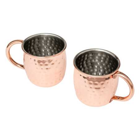 Lot de 2 mugs Moscow Mule Acier inoxydable martelé, Bronze, 47 cl
