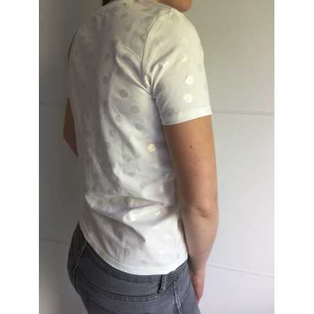 T-SHIRT BLANC A POIS BRILLANTS