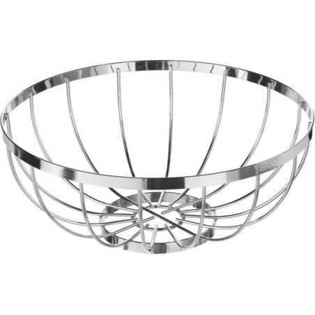 LOT DE 4 CORBEILLES A FRUITS RONDE EN INOX 24X10CM