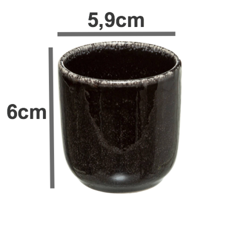 Lot de 6 Tasses espresso / Cups 100 ml noir "Terra Des"