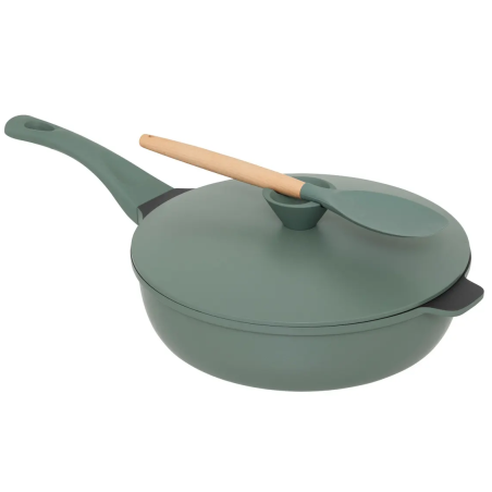 "La Sauteuse" fonte d'aluminium vert, 28cm