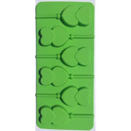 MOULE A SUCETTES EN FORME DE COEUR VERT FM-SUCO