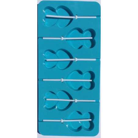 MOULE A SUCETTES EN FORME DE COEUR BLEU FM-SUCO