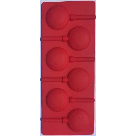 MOULE A SUCETTES EN FORME DE SMILEY ROUGE FM-SUSMIL