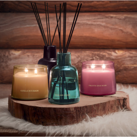 Bougie parfumée Fruits des 300g - Pot rose