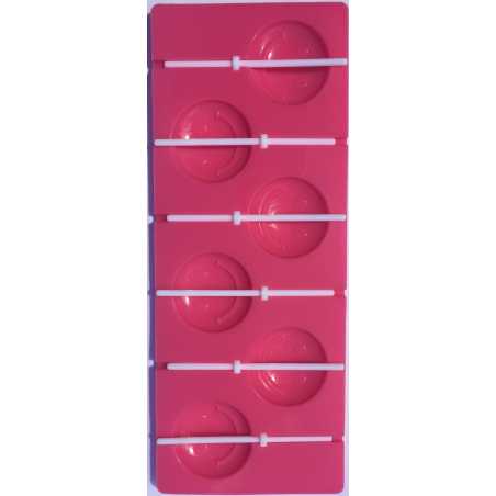 MOULE A SUCETTES EN FORME DE SMILEY ROSE FM-SUSMIL