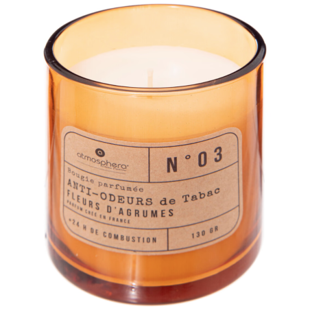 Bougie parfumée anti-odeurs de tabac Fleurs d'agrumes, 130g