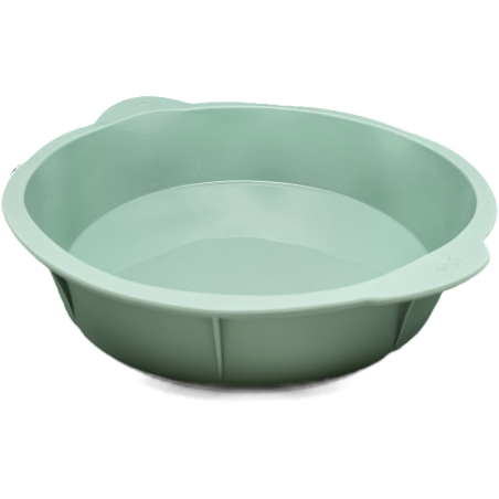 MOULE À MANQUÉ 6 X 25CM Ø 23CM EN SILICONE VERT AVEC POIGNÉE