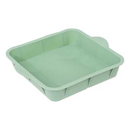 MOULE / PLAT CARRÉ 25 X 5,8 X 29,5CM EN SILICONE VERT AVEC POIGNÉE