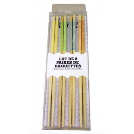 LOT DE 8 PAIRES DE BAGUETTES EN BAMBOU "KOMAE" ARD'TIME KC-BAG