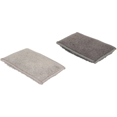 Lot de 2 éponges microfibre gris - double-face réutilisables & durables pour un ménage malin