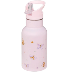 Bouteille isotherme enfant motif papillons - 350 ml - Rose