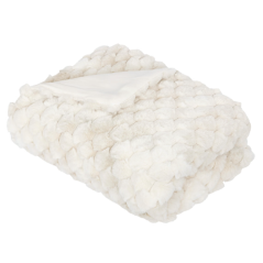 Plaid fausse fourrure “Ariel” - Beige 120 × 160 cm