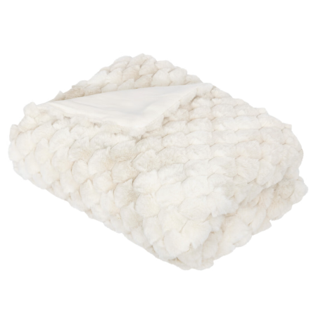 Plaid fausse fourrure “Ariel” - Beige 120 × 160 cm