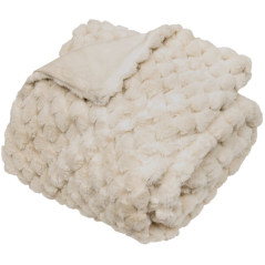 Plaid fausse fourrure “Ariel” - Beige 230 × 180 cm