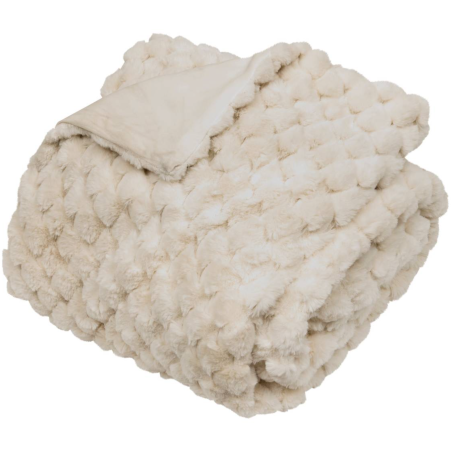 Plaid fausse fourrure “Ariel” - Beige 230 × 180 cm