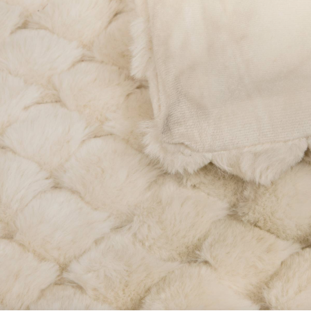 Plaid fausse fourrure “Ariel” - Beige 230 × 180 cm