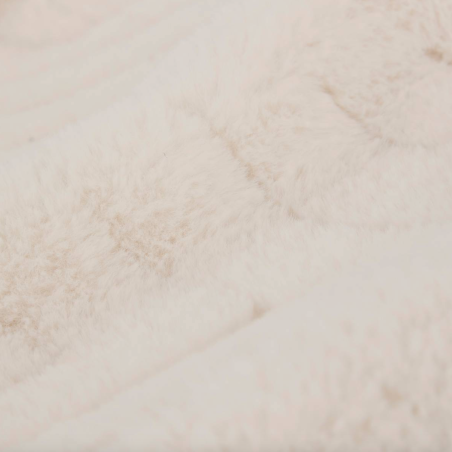 Plaid fausse fourrure jacquard “Arka” - Ivoire 160 × 120 cm
