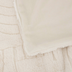 Plaid fausse fourrure jacquard “Arka” - Ivoire 230 × 180 cm