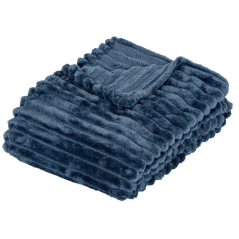 Plaid en Flanelle "Matías" - Doux, Chaud et Certifié Oeko-Tex - 170 × 130 cm - Bleu