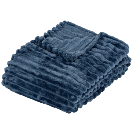 Plaid en Flanelle "Matías" - Doux, Chaud et Certifié Oeko-Tex - 170 × 130 cm - Bleu