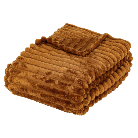 Plaid en Flanelle "Matías" - Doux, Chaud et Certifié Oeko-Tex - 170 × 130 cm - Cumin