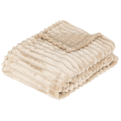 Plaid en Flanelle "Matías" - Doux, Chaud et Certifié Oeko-Tex - 170 × 130 cm - Beige Lin