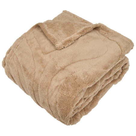 Plaid "Opal" - Sherpa Ultra Doux, Certifié Oeko-Tex - 170 × 130 cm - Beige