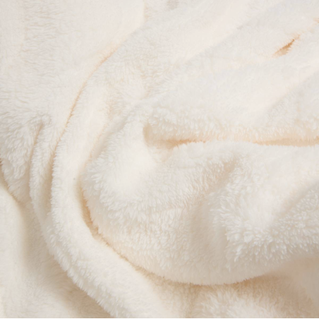 Plaid "Opal" - Sherpa Ultra Doux, Certifié Oeko-Tex - 170 × 130 cm - Blanc