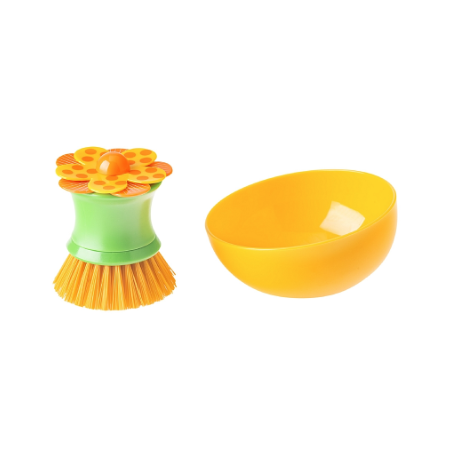 BROSSE VAISSELLE AVEC SUPPORT LOLAFLOR ORANGE VIGAR 7847
