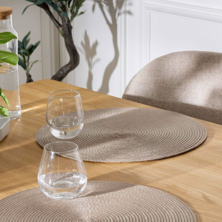 Set de table tressé rond en polypropylène - Diamètre 38 cm
