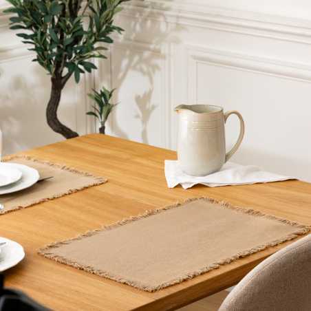 Set de table en coton - uni, 45×30 cm, beige