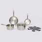Batterie de cuisine inox premium - 4 pièces + 6 protections