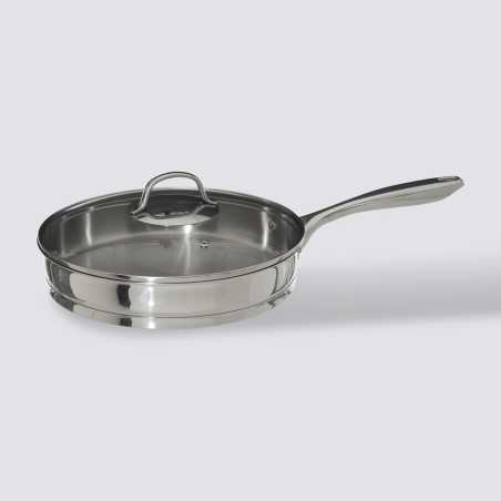 Sauteuse inox 28 cm + couvercle en verre - Résilience