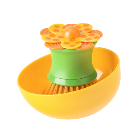 BROSSE VAISSELLE AVEC SUPPORT LOLAFLOR ORANGE VIGAR 7847