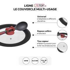 Couvercle Universel en Verre  Ø22 / 24 / 26 cm