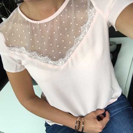 BLOUSE ROSE PALE