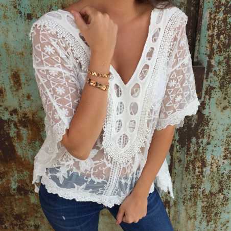 BLOUSE BLANCHE A DENTELLE
