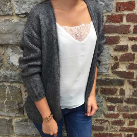 GILET FLUIDE GRIS FONCE